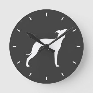 Horloge Ronde Silhouette de lévrier italien
