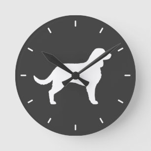 Horloge Ronde Silhouette de Spaniel d'eau américain