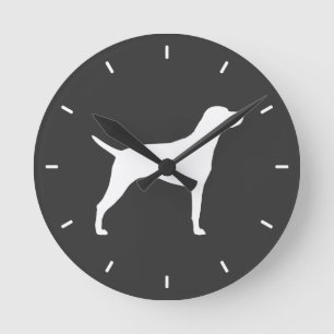 Horloge Ronde Silhouette de Vizsla de Hongrois