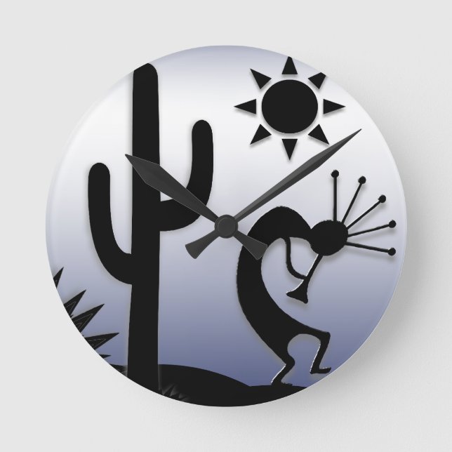 Horloge Ronde Silhouette Kokopelli (Recto)