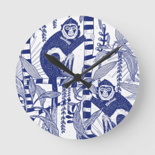 Horloge Ronde Singe dans la jungle
