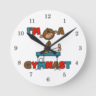 Horloge Ronde Singe Je suis un gymnaste