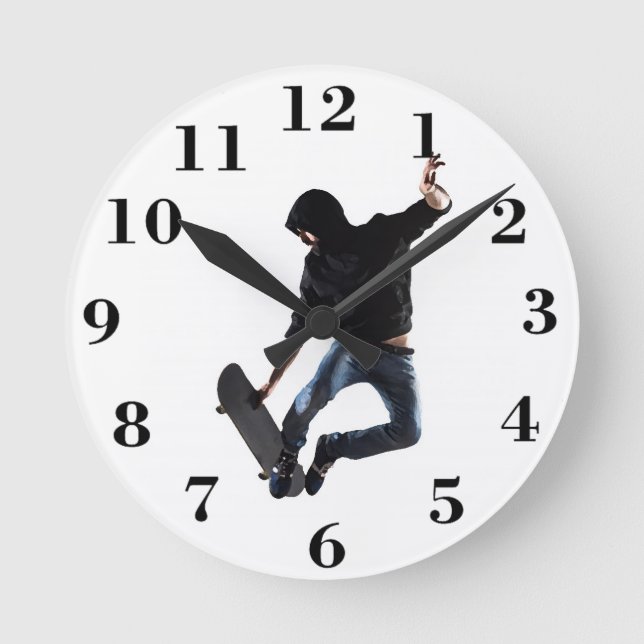 Horloge Ronde Skateboardeur (Recto)
