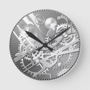 Horloge Ronde Sliver steampunk watch gears