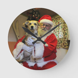 Horloge Ronde Smoochie rencontrant Père Noël