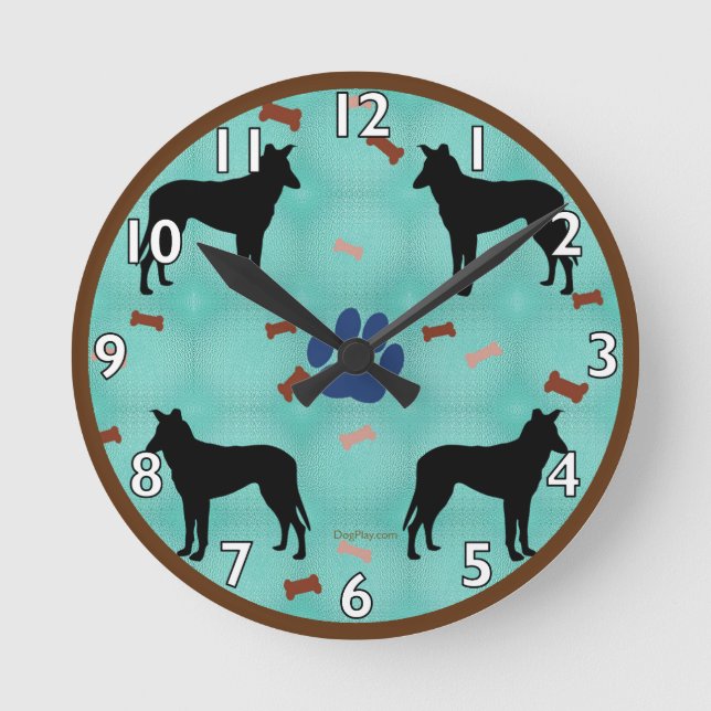 Horloge Ronde Smooth Collie Shadow (Recto)