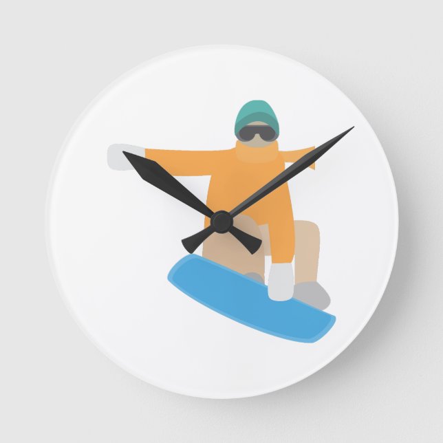 Horloge Ronde Snowboarder (Recto)