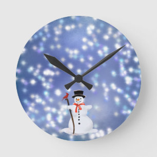 Horloge Ronde Snowman