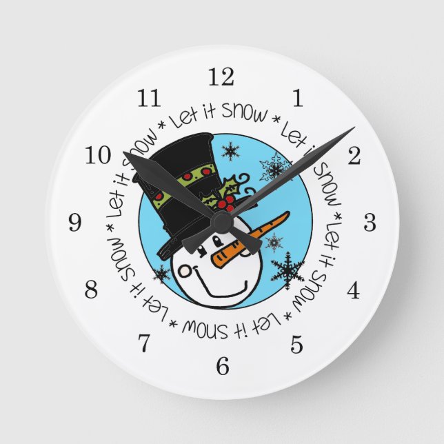 Horloge Ronde Snowman Laisser Neige (Recto)