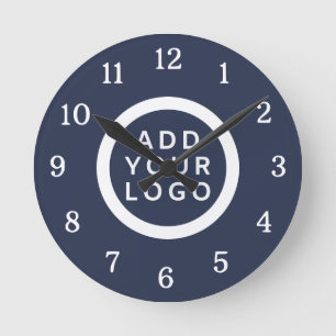 Horloge Ronde Société de logo d'entreprise personnalisé Promo Bl