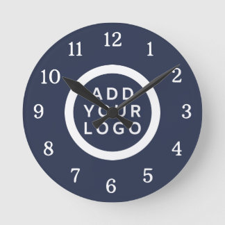 Horloge Ronde Société de logo d'entreprise personnalisé Promo Bl