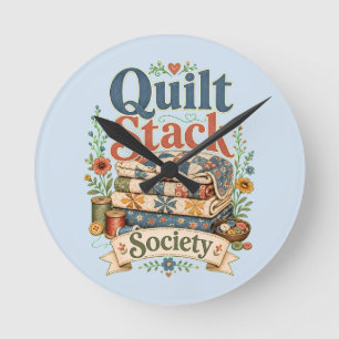 Horloge Ronde Société de pile de courtepointes Couture Cottageco