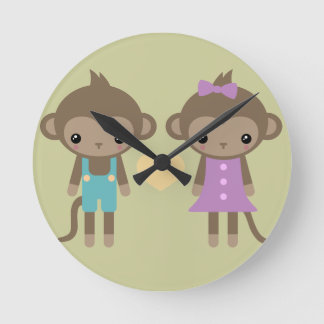 Horloge Ronde Sock Monkey Love