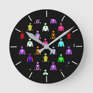 Horloge Ronde Soies équestres de jockey équestre de l'amoureux d