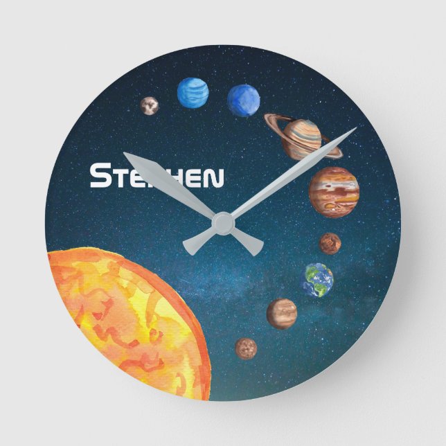 Horloge Ronde Solar System Planets Space Earth Sun Jupiter (Recto)