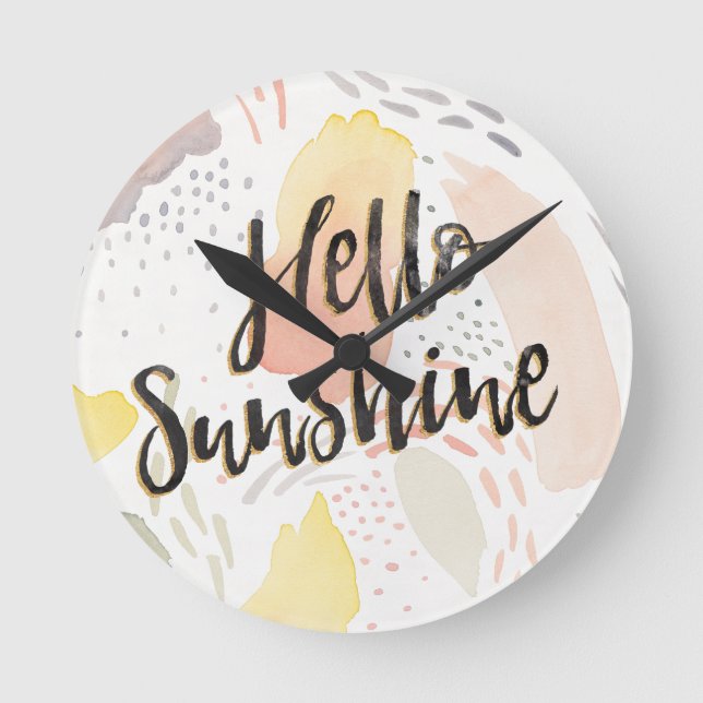 Horloge Ronde Soleil de la brise II | de pré bonjour (Recto)