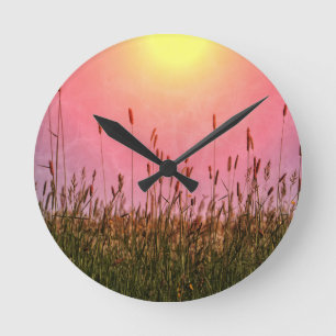 Horloge Ronde Soleil - Herbes