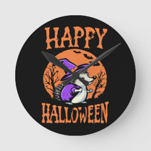 Horloge Ronde Soricidé de l'Halloween Heureux Sorcière