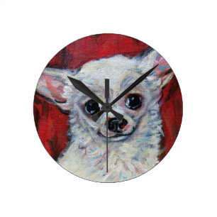 Horloge Ronde Sourire mignon minuscule de chiwawa