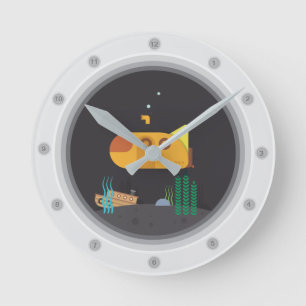 Horloge ronde sous-marine du hublot