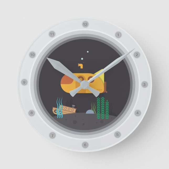 Horloge ronde sous-marine du hublot (Recto)