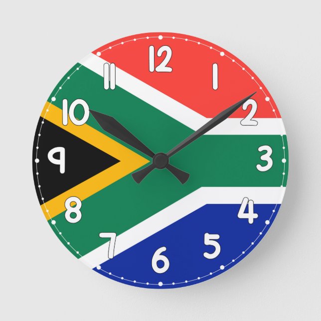 Horloge Ronde South Africa Flag Wall Clock -  (Recto)