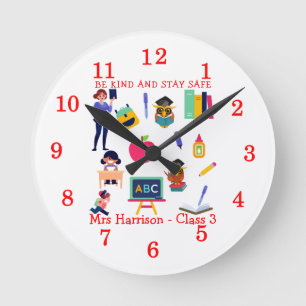 Horloge Ronde Soyez gentil Restez en sécurité Enseignant Étudian