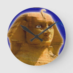 Horloge Ronde Sphinx égyptien antique à Giza Art Design