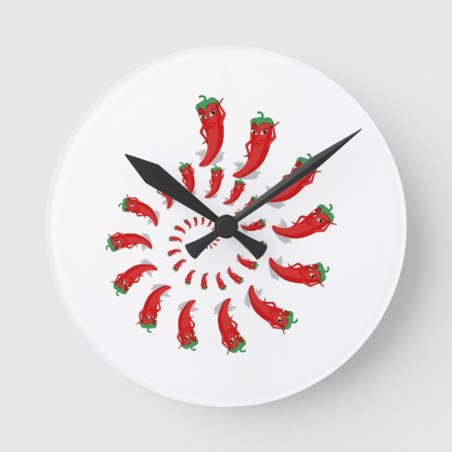 Horloge Ronde Spirale de Pepper Diva Rouge (Recto)