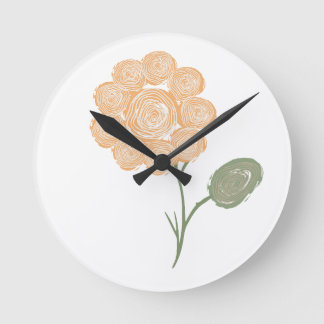 Horloge Ronde Spirales d'Énergie Fleurissante