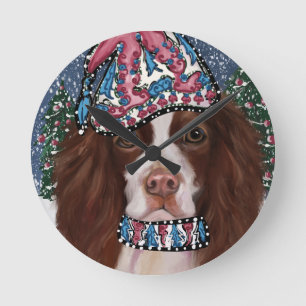 HORLOGE RONDE SPRINGER SPANIEL ANGLAIS