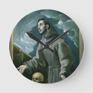 Horloge Ronde St Francis recevant les stigmates (huile sur la