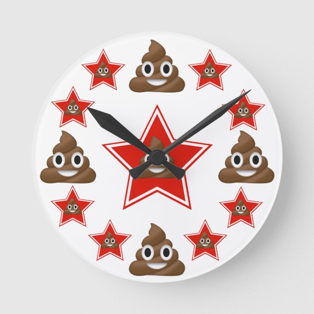 Horloge Ronde Star Emoji Poo (Recto)
