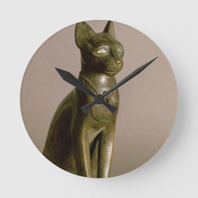 Horloge Ronde Statuette d'un chat représentant la déesse Bastet (Recto)