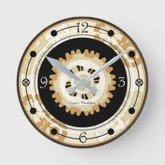 Horloge Ronde Steampunk Layered Gears Clock