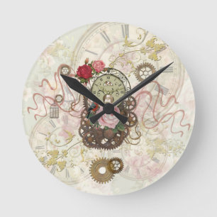 Horloge Ronde Steampunk Romantic