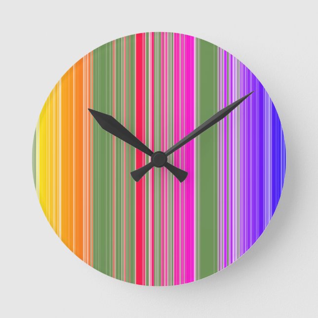 Horloge Ronde Stripes Bright Colors (Recto)