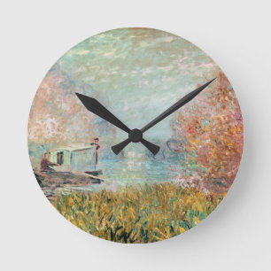 Horloge Ronde Studio de bateau de Claude Monet   sur la Seine