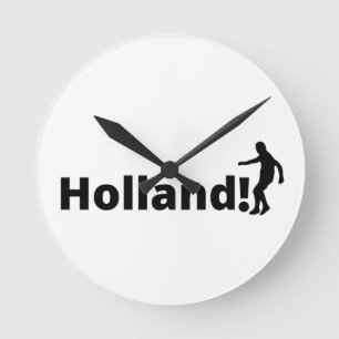 Horloge Ronde Style Athlétique de Football Personnalisé Hollanda