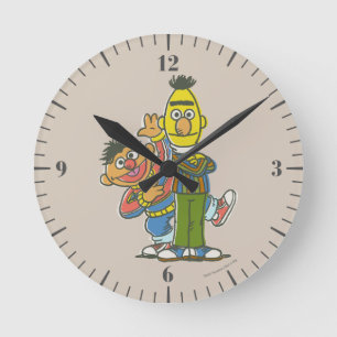 Horloge Ronde Style classique Bert et Ernie