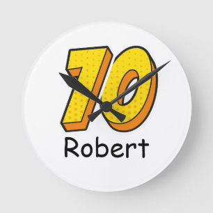 Horloge Ronde Style de bande dessinée 70e anniversaire Golfer Gi