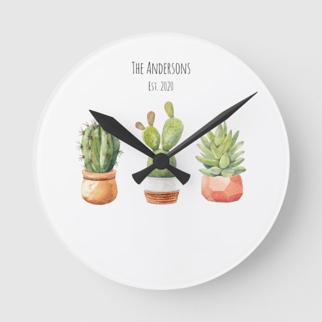 Horloge Ronde Succulents (Recto)