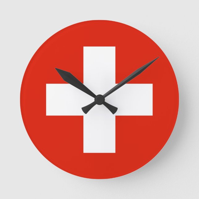 Horloge Ronde suisse drapeau suisse (Recto)