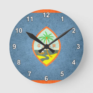 Horloge Ronde Sun a embrassé le drapeau de la Guam