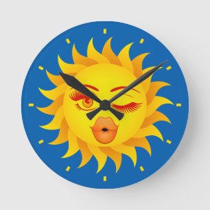 Horloge Ronde Sun Emoji Clock