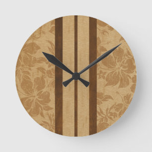 Horloge Ronde Sunset Beach Surboard Hawaiian Horaires murales