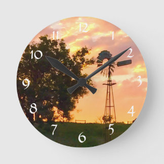 Horloge Ronde Sunset Windmill