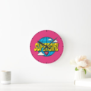 Horloge Ronde Supergirl Graphique Pop Mondial