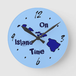 Horloge Ronde Sur l'horloge murale bleue d'îles hawaïennes de
