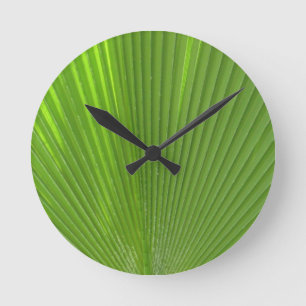 Horloge Ronde Surfaces naturellement Cool_Palm Frond rayonnant